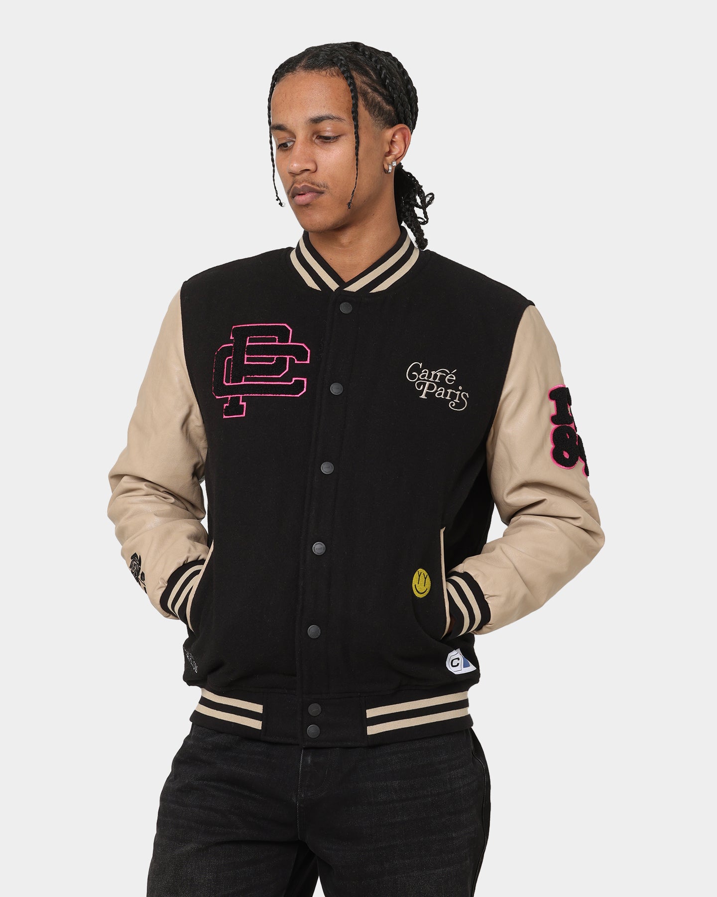 Carre Peace Varsity Jacket Black/Stone | Culture Kings US