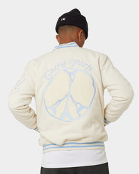 Carre Peace Varsity Jacket Off White/Blue