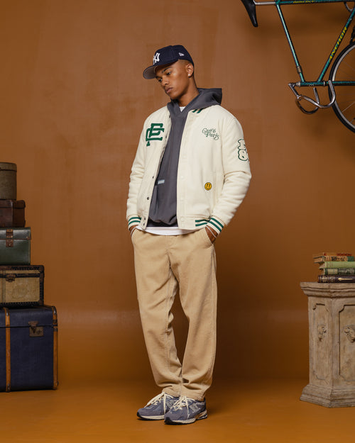 Carre Peace Varsity Jacket Off White/Green