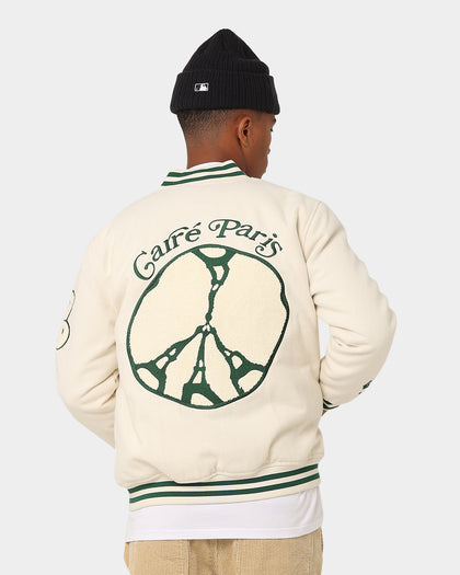 Carre Peace Varsity Jacket Off White/Green
