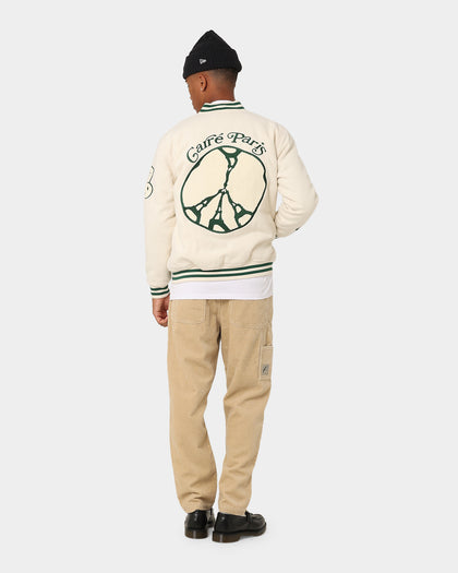 Carre Peace Varsity Jacket Off White/Green