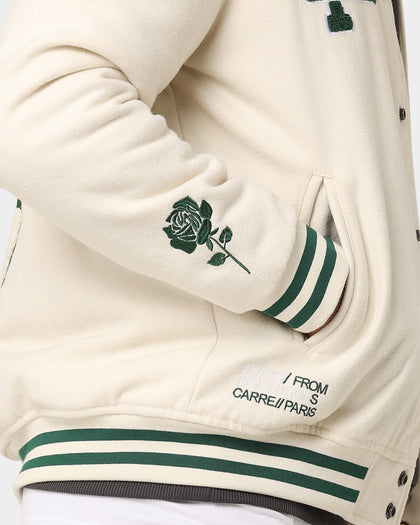 Carre Peace Varsity Jacket Off White/Green