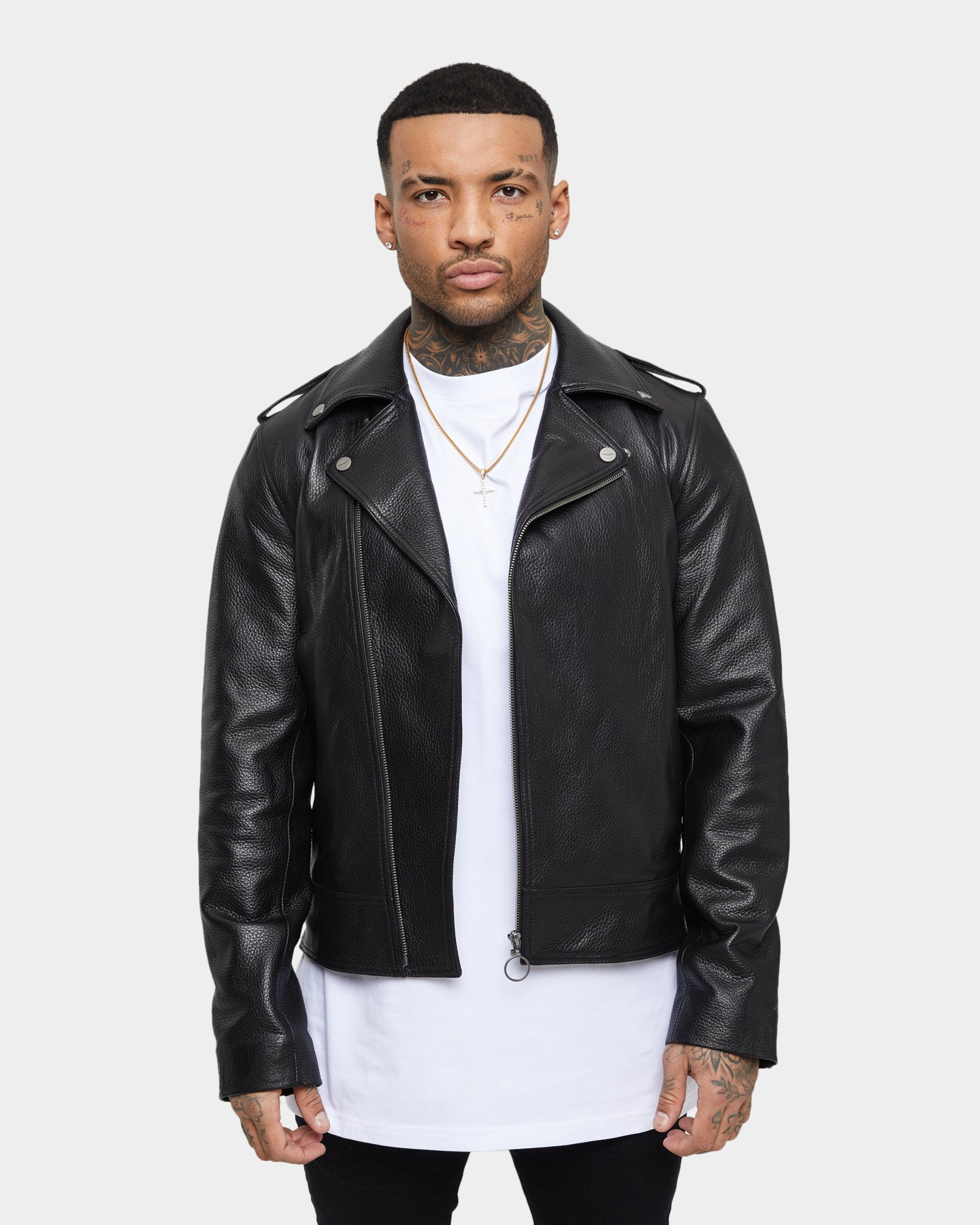 Saint Morta Collector Leather Biker Jacket Black | Culture Kings US