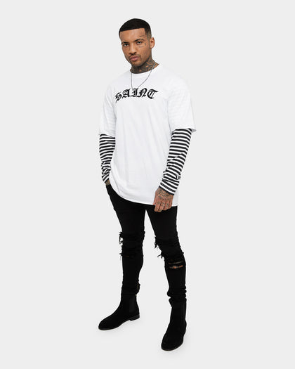 Saint Morta Jail Layered Long Sleeve T-Shirt White/Black