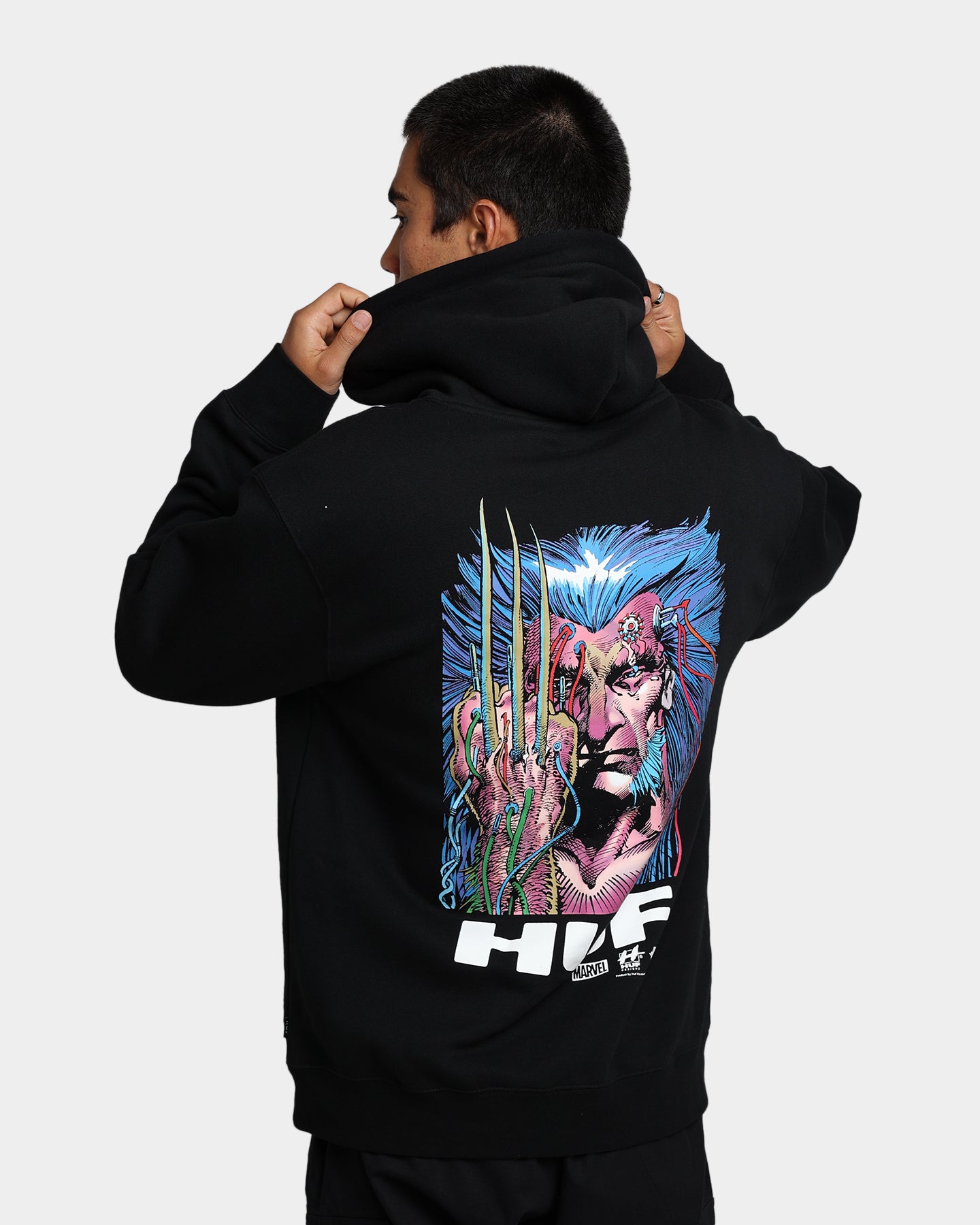 HUF X Marvel Weapon X Hoodie Black | Culture Kings US