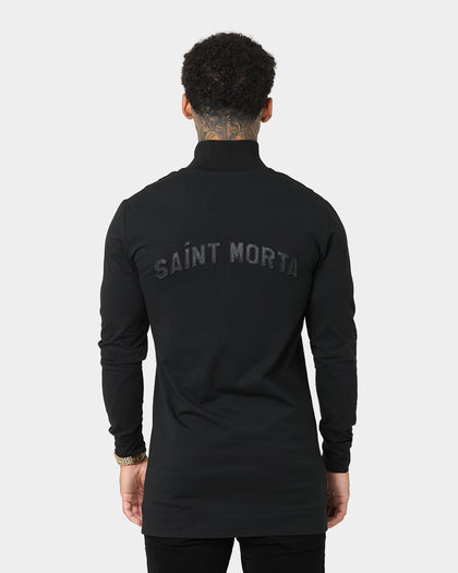 Saint Morta Kingdom Half Zip Funnel Neck T-Shirt Black