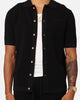 XXIII Zyair Knit Rib Button Up Shirt Black