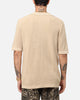 XXIII Zyair Knit Rib Button Up Shirt Tan