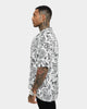 Saint Morta Paisley Skulls Short Sleeve Button Up Shirt White/Black