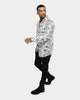 Saint Morta Paisley Skulls Long Sleeve Button Up Shirt White/Black