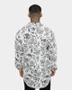 Saint Morta Paisley Skulls Long Sleeve Button Up Shirt White/Black