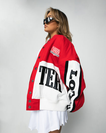 Loiter Motor Sport Jacket Red/Off White