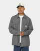 XLARGE Pinstripe Long Sleeve Zip Shirt Black