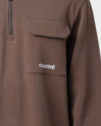 Carré Dominateur Cargo Long Sleeve Polo Shirt Brown