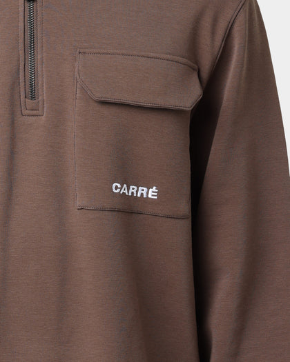 Carré Dominateur Cargo Long Sleeve Polo Shirt Brown