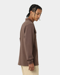 Carré Dominateur Cargo Long Sleeve Polo Shirt Brown