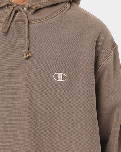 Champion Reverse Weave Garm Dye Hoodie Latte Brown