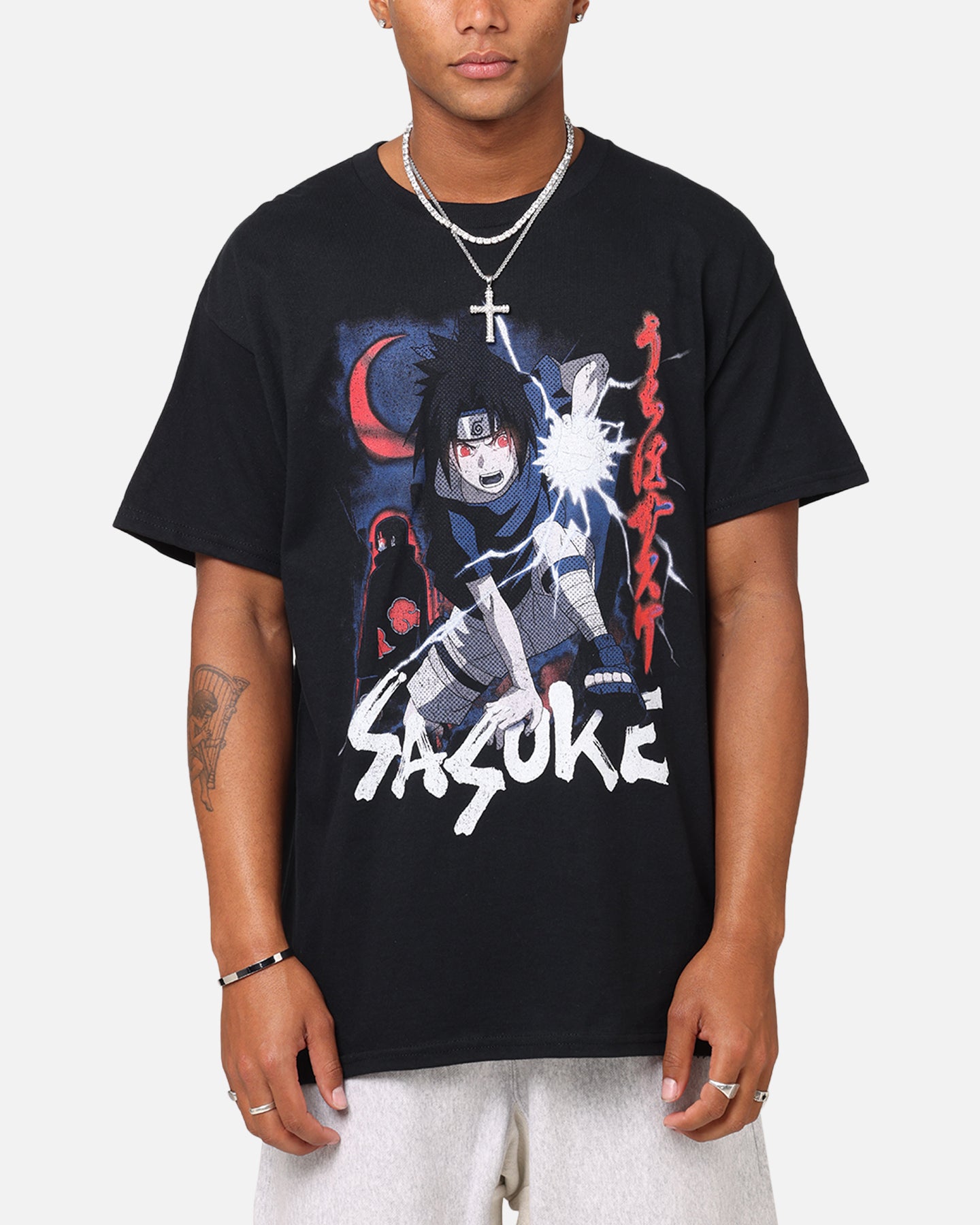 Goat Crew X Naruto Sasuke Premium Vintage T-Shirt Black | Culture