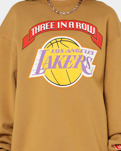 Mitchell & Ness Los Angeles Lakers 3-Peat Crewneck Bone Brown