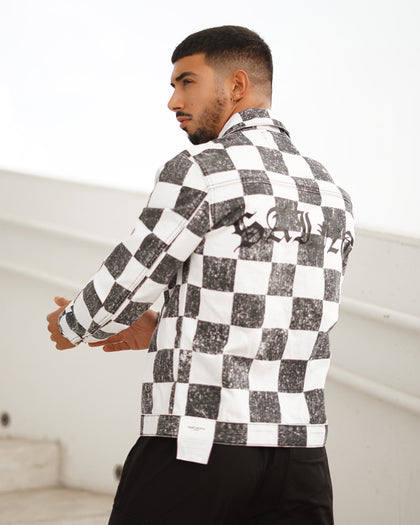 Saint Morta Vintage Checks Denim Jacket White/Black