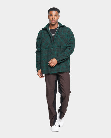 MNML Loose Woven Flannel Shirt Navy/Green