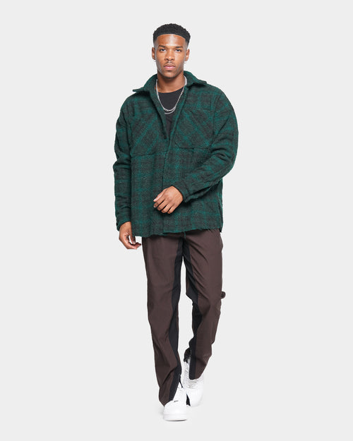 MNML Loose Woven Flannel Shirt Navy/Green