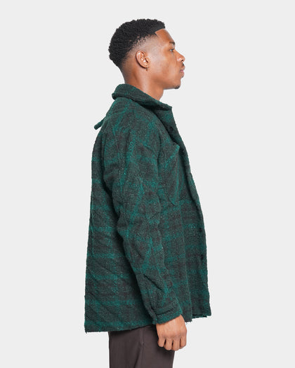 MNML Loose Woven Flannel Shirt Navy/Green