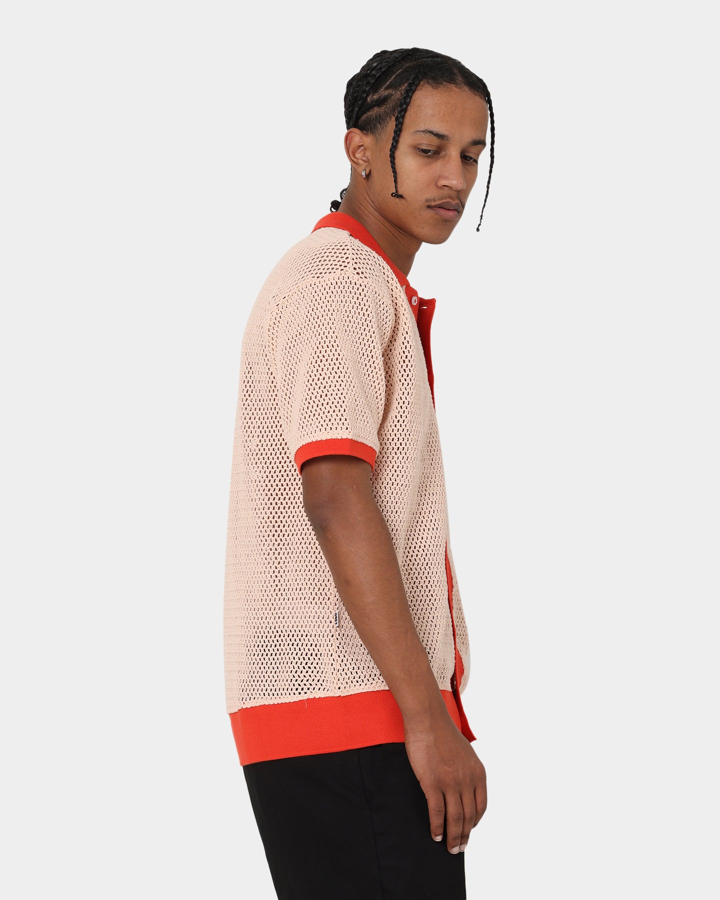 Obey Grove Button-Up Polo Shirt Pink Clay | Culture Kings US