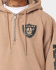 New Era Las Vegas Raiders Quarter Zip Sleeve Script Hoodie Khaki/Black
