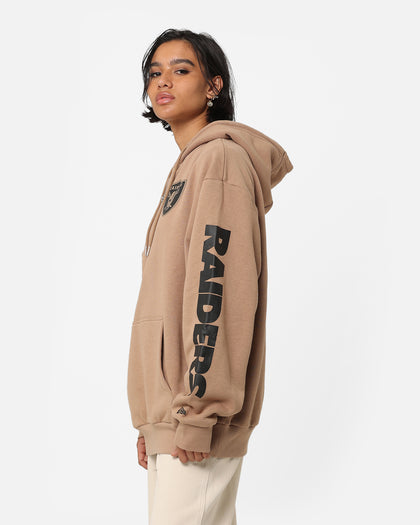 New Era Las Vegas Raiders Quarter Zip Sleeve Script Hoodie Khaki/Black