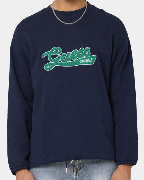 Guess Originals Go Collegiate Crewneck Blackened Blue