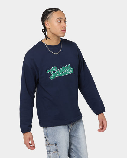 Guess Originals Go Collegiate Crewneck Blackened Blue