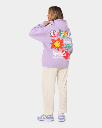 Loiter X Smiley Logo Puff Print Hoodie Lilac