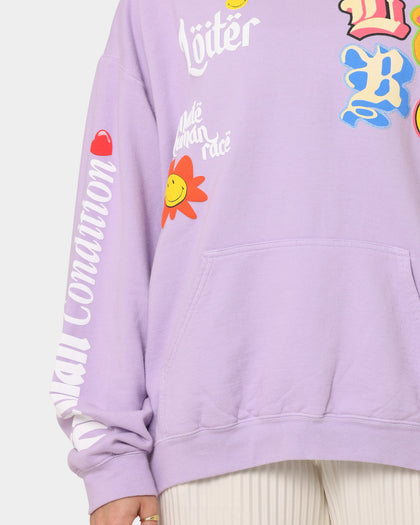 Loiter X Smiley Logo Puff Print Hoodie Lilac