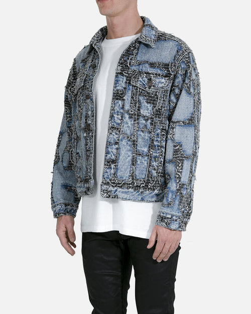 MNML Boro Paisley Trucker Jacket Blue/Black
