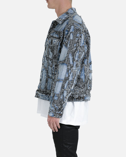MNML Boro Paisley Trucker Jacket Blue/Black