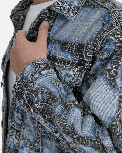 MNML Boro Paisley Trucker Jacket Blue/Black
