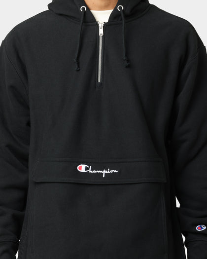 Champion Reverse Weave Boxy Anorak Hoodie Black