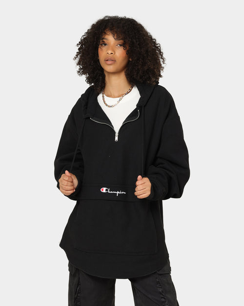 Champion Reverse Weave Boxy Anorak Hoodie Black