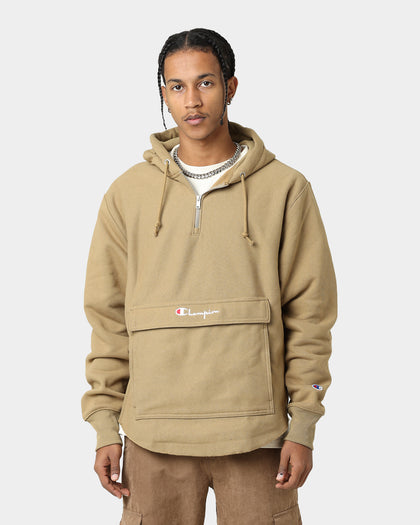 Champion Reverse Weave Boxy Anorak Hoodie Whole Wheat Khaki
