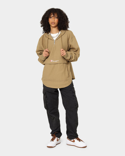 Champion Reverse Weave Boxy Anorak Hoodie Whole Wheat Khaki