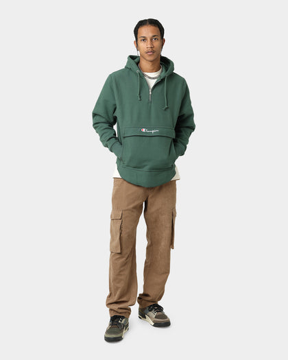 Champion Reverse Weave Boxy Anorak Hoodie Dark Green