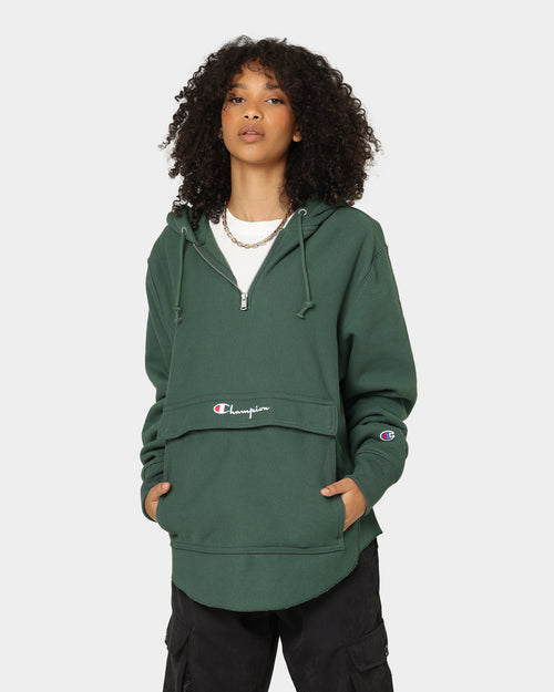 Champion Reverse Weave Boxy Anorak Hoodie Dark Green