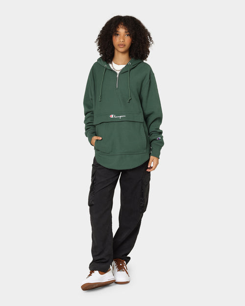 Champion Reverse Weave Boxy Anorak Hoodie Dark Green