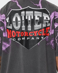 Loiter Lightning Eagle Vintage T-Shirt Charcoal