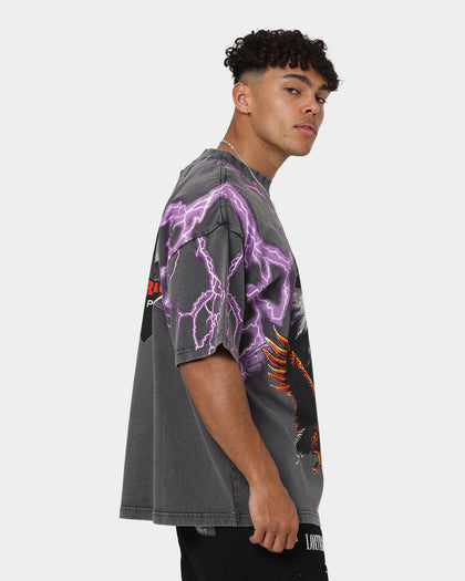 Loiter Lightning Eagle Vintage T-Shirt Charcoal