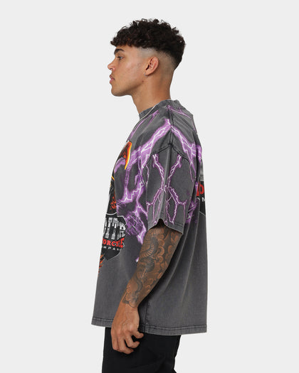 Loiter Lightning Eagle Vintage T-Shirt Charcoal