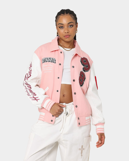 Loiter Human Varsity Jacket Pink