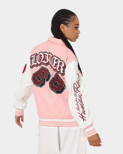 Loiter Human Varsity Jacket Pink