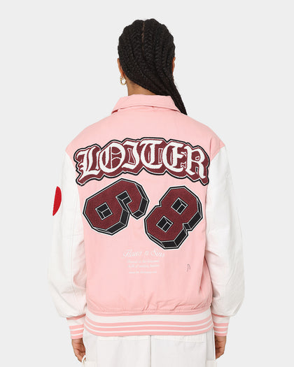 Loiter Human Varsity Jacket Pink